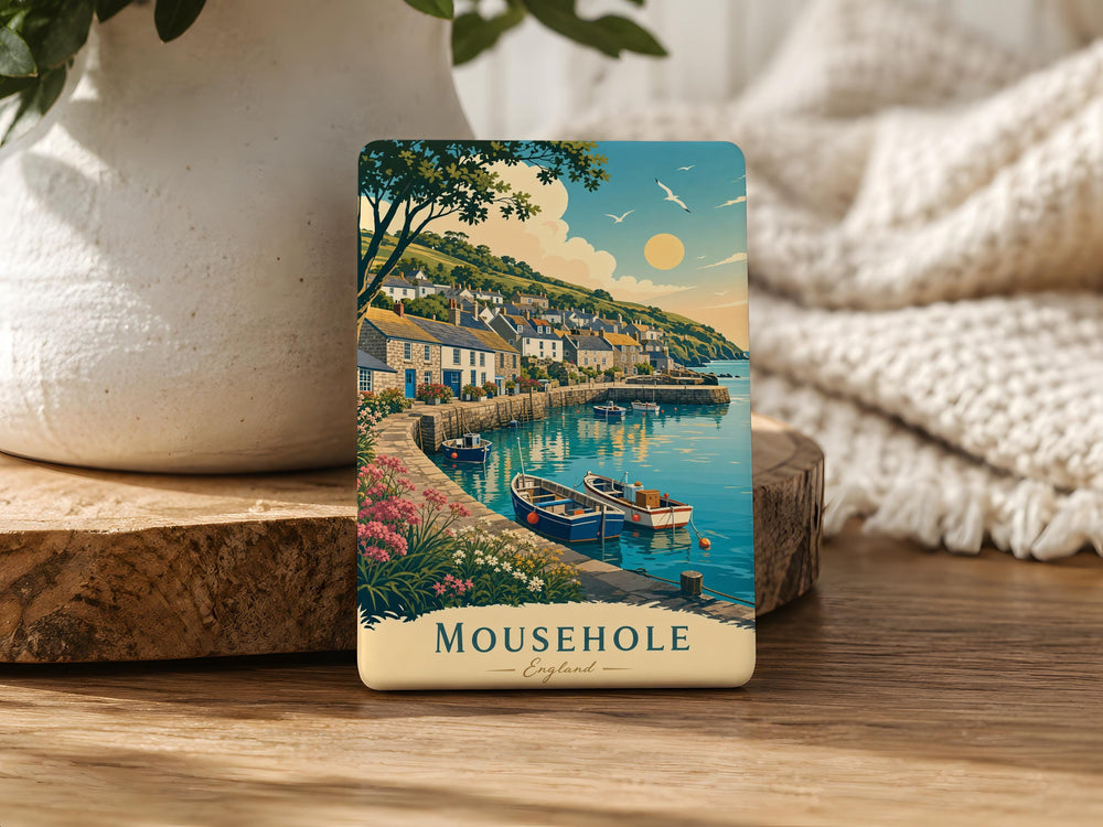 Mousehole England Fridge Magnet, Mousehole Cornwall Souvenir Magnet, English Coastal Village Travel Gift, UK Seaside Keepsake Magnet