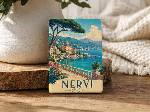 Nervi Italy Fridge Magnet, Nervi Genoa Travel Souvenir, Italian Riviera Coastal Landmark Magnet, Italy Vacation Keepsake Magnet