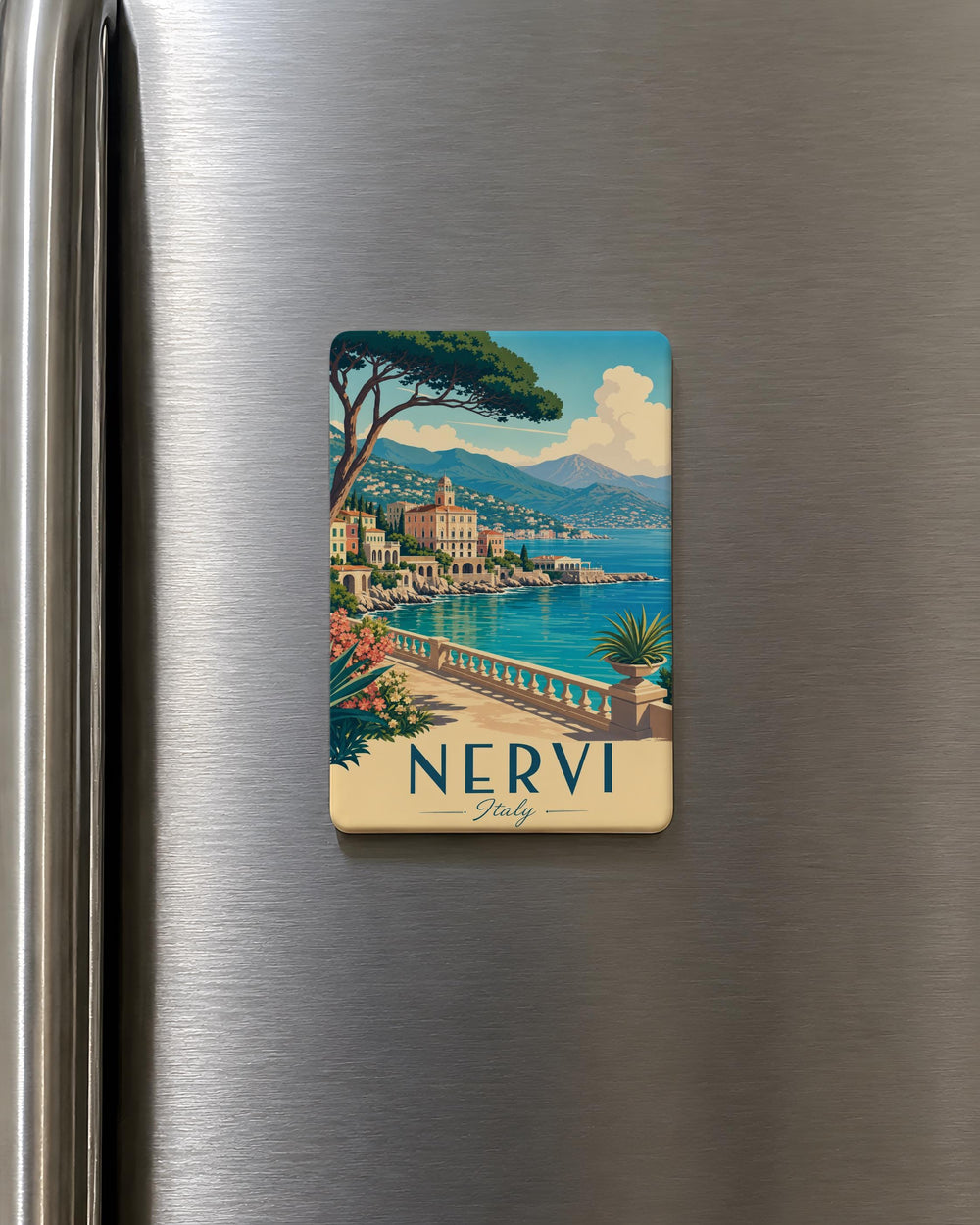 Nervi Italy Fridge Magnet, Nervi Genoa Travel Souvenir, Italian Riviera Coastal Landmark Magnet, Italy Vacation Keepsake Magnet