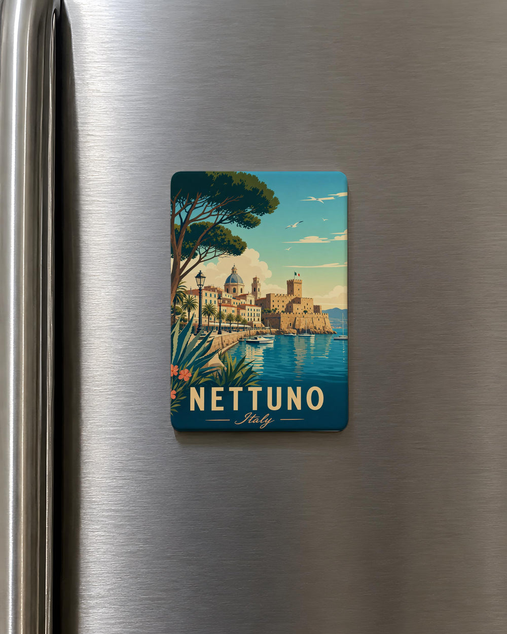 Nettuno Italy Fridge Magnet, Nettuno Travel Souvenir Magnet, Italy Coastal Town Keepsake Magnet, Italian Vacation Gift Magnet