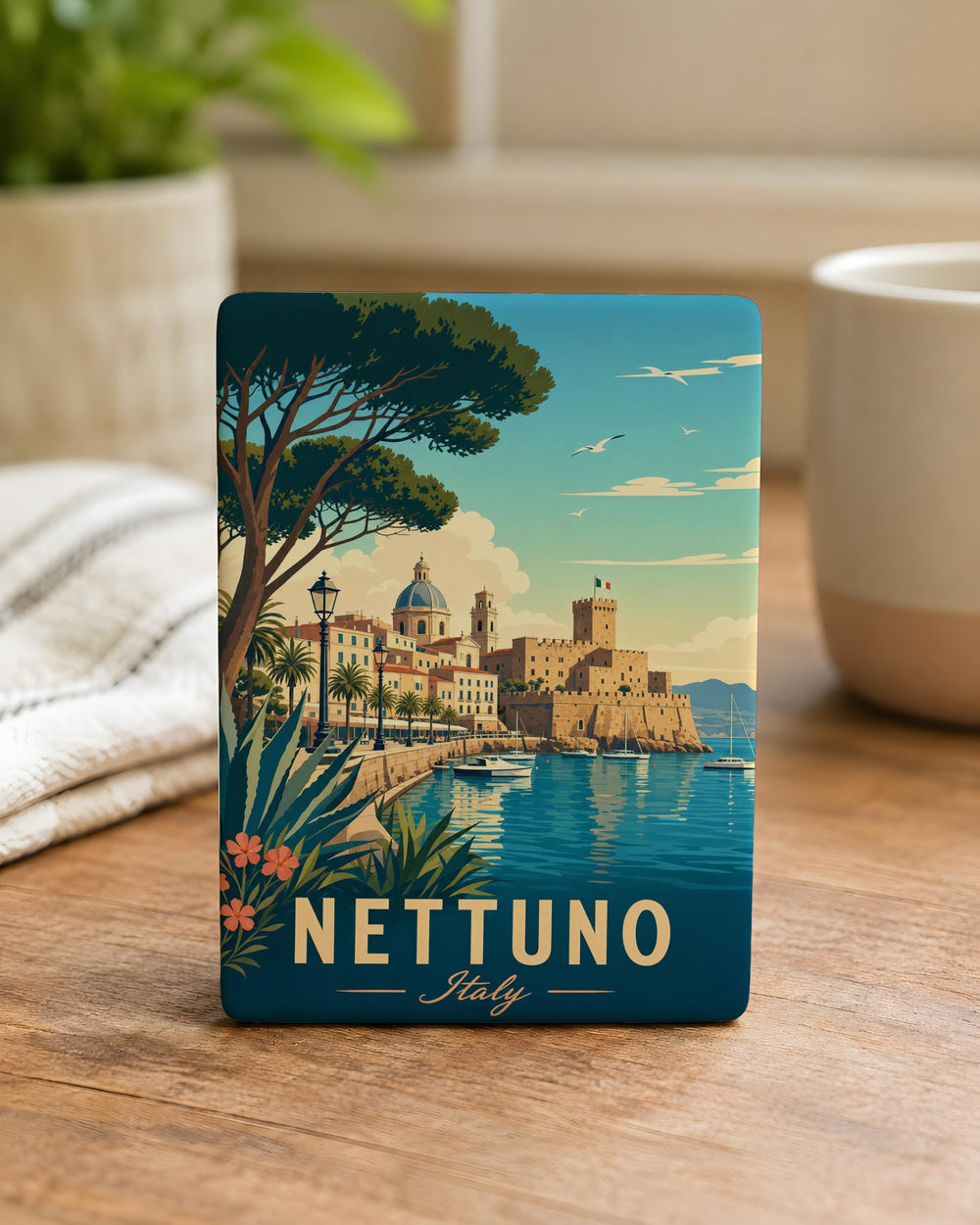 Nettuno Italy Fridge Magnet, Nettuno Travel Souvenir Magnet, Italy Coastal Town Keepsake Magnet, Italian Vacation Gift Magnet