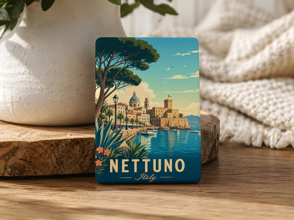Nettuno Italy Fridge Magnet, Nettuno Travel Souvenir Magnet, Italy Coastal Town Keepsake Magnet, Italian Vacation Gift Magnet
