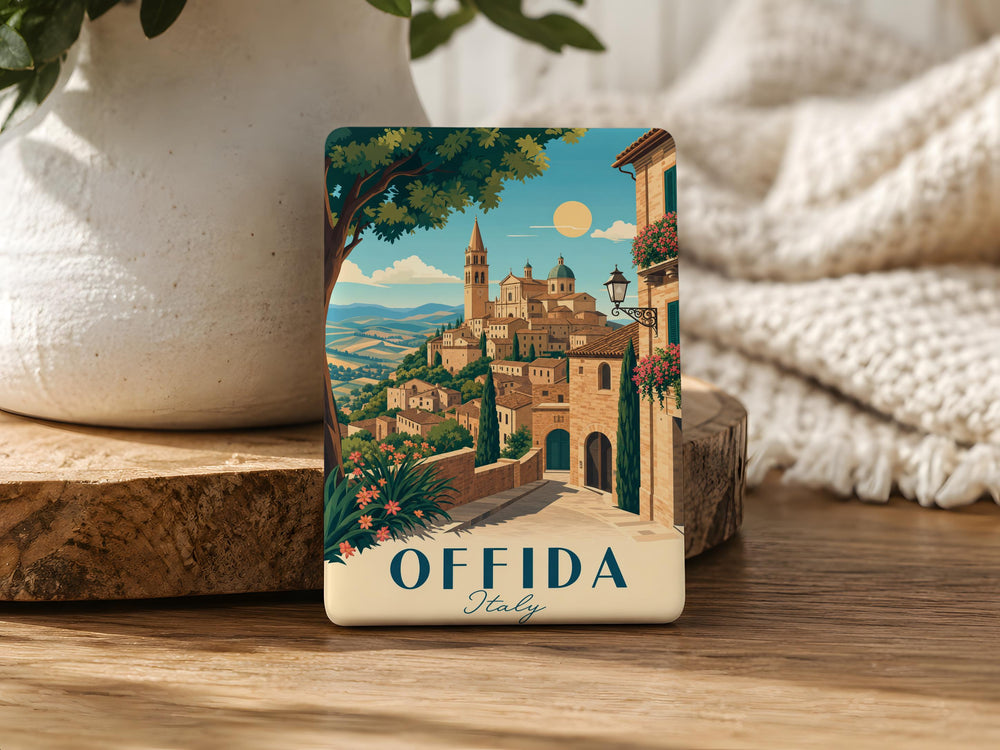 Offida Italy Fridge Magnet, Offida Town Souvenir Magnet, Italian Travel Keepsake, Marche Region Italy Gift, Offida Landmark Magnet