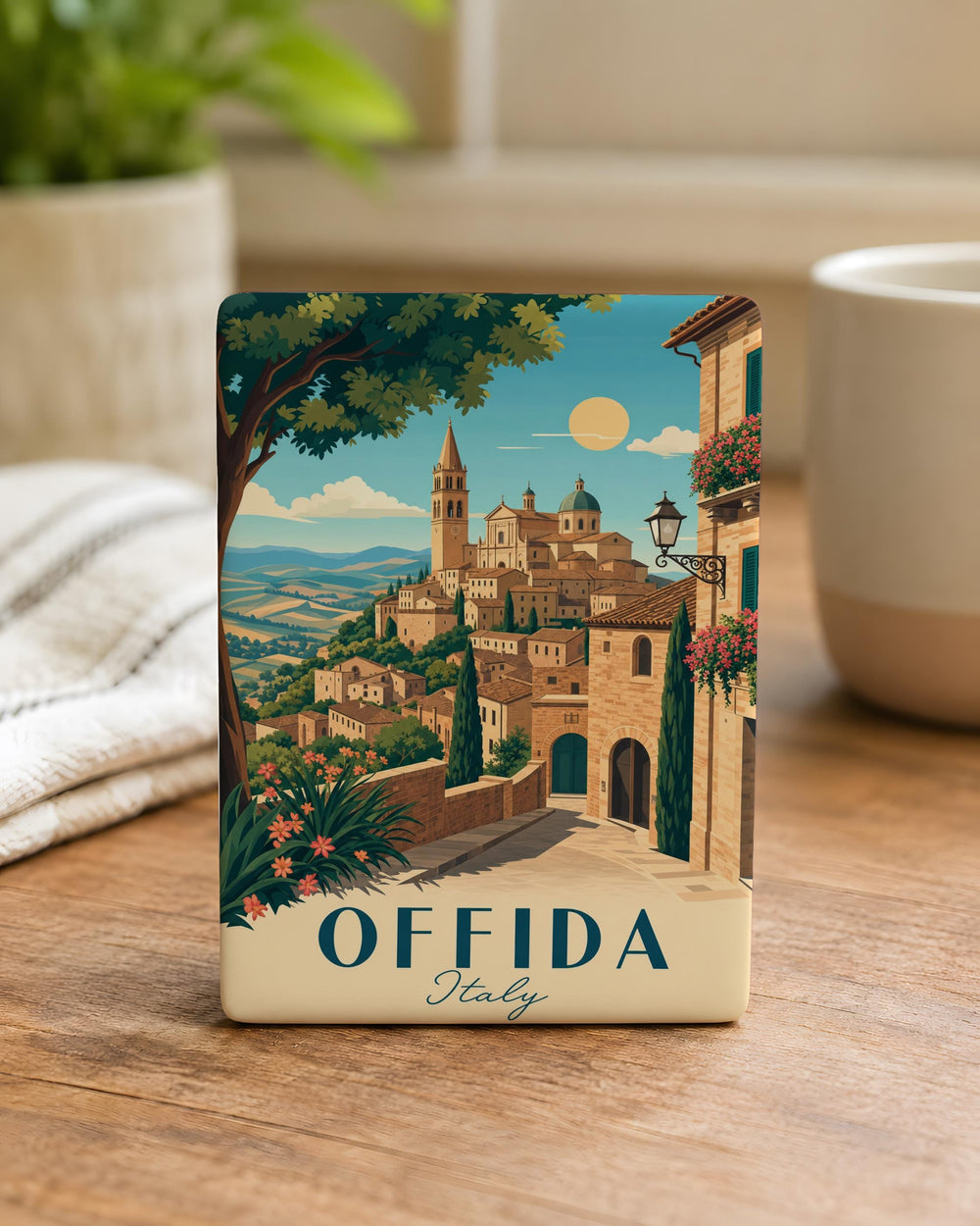 Offida Italy Fridge Magnet, Offida Town Souvenir Magnet, Italian Travel Keepsake, Marche Region Italy Gift, Offida Landmark Magnet
