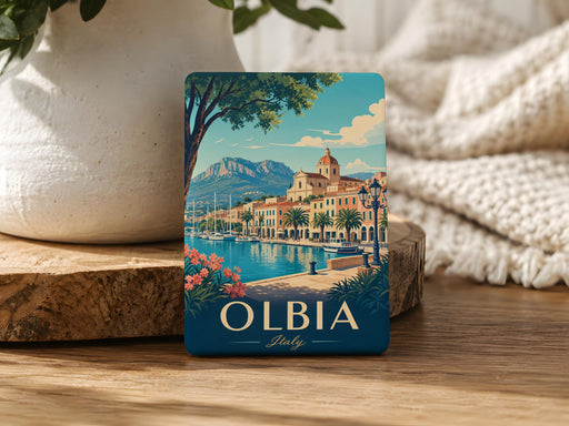Olbia Italy Fridge Magnet, Olbia Sardinia Souvenir Magnet, Italy Travel Keepsake, Olbia Landmark Gift, Mediterranean Vacation Magnet