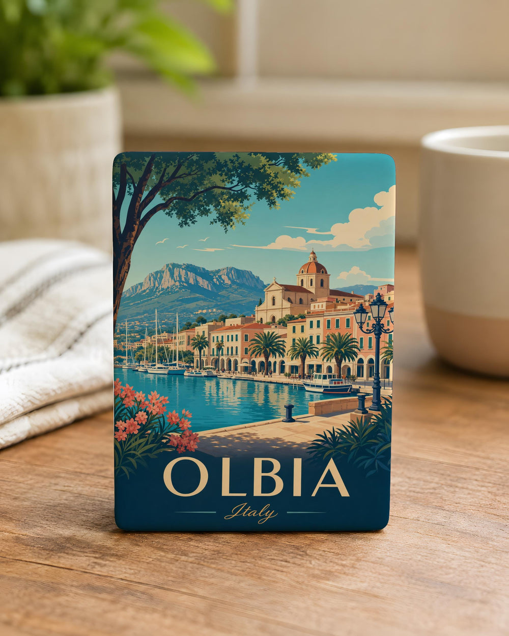 Olbia Italy Fridge Magnet, Olbia Sardinia Souvenir Magnet, Italy Travel Keepsake, Olbia Landmark Gift, Mediterranean Vacation Magnet