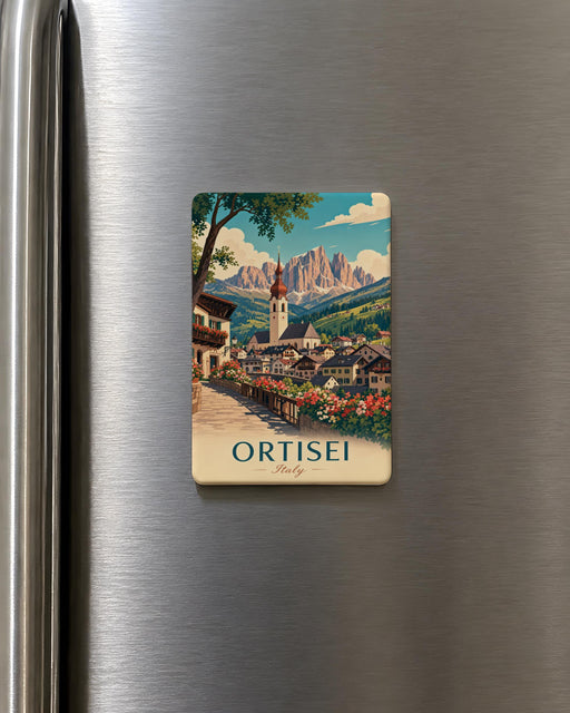 Ortisei Italy Fridge Magnet, Val Gardena Souvenir Magnet, Dolomites Travel Keepsake, South Tyrol Alpine Town Magnet