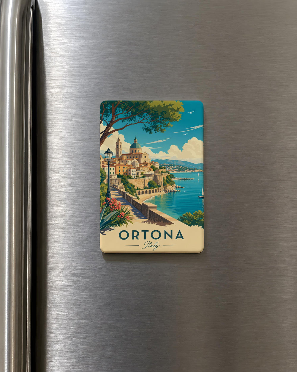 Ortona Italy Fridge Magnet, Ortona Travel Souvenir Magnet, Abruzzo Italy Coastal Town Magnet, Italy Vacation Keepsake Magnet
