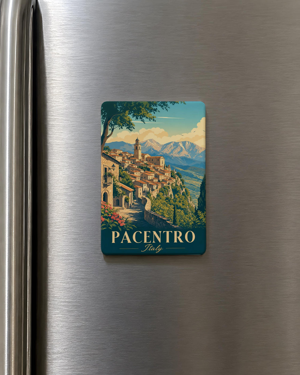 Pacentro Italy Fridge Magnet, Pacentro Village Souvenir Magnet, Abruzzo Italy Travel Gift, Italian Town Keepsake Magnet
