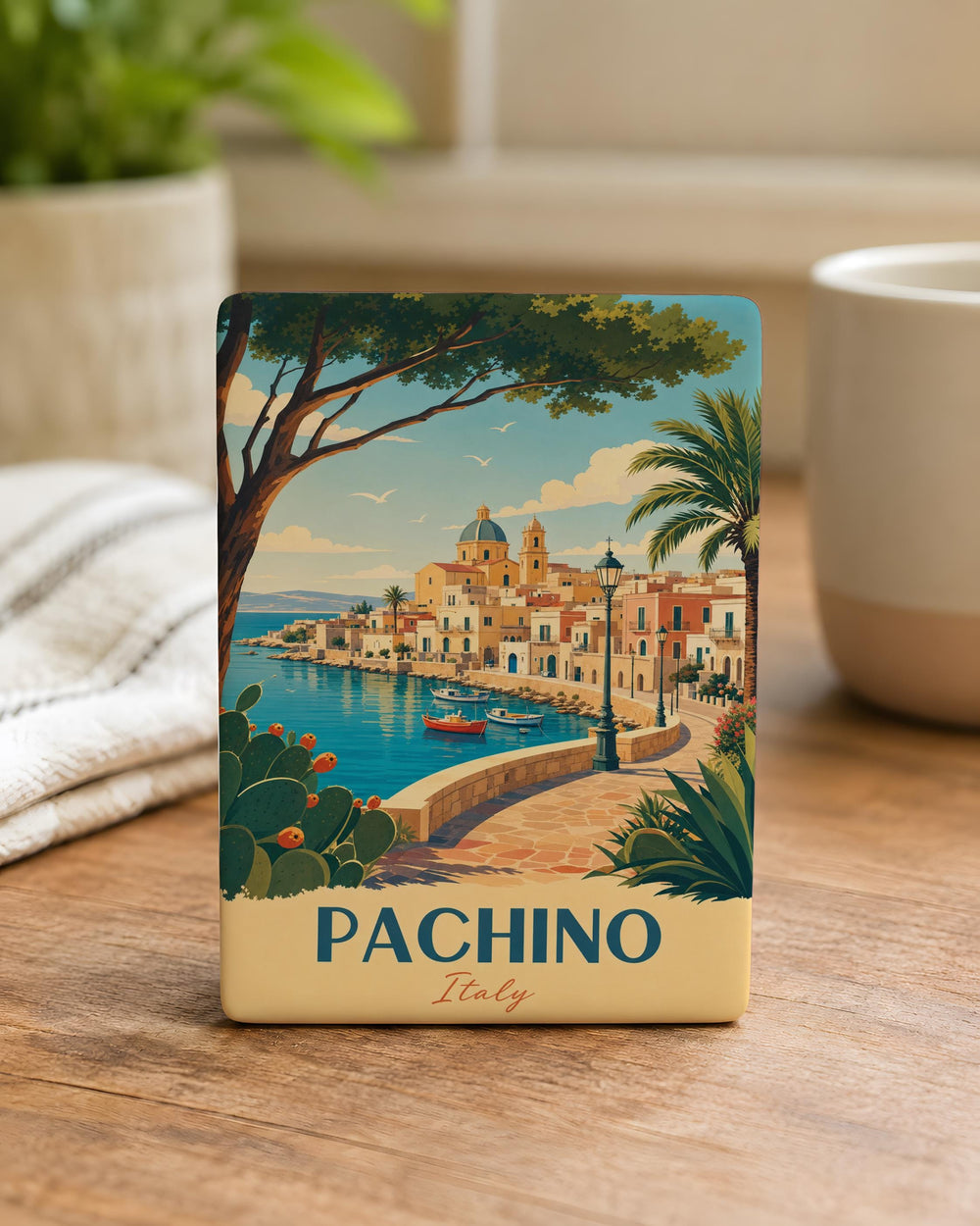 Pachino Italy Fridge Magnet, Sicily Travel Souvenir, Italian Coastal Town Keepsake, Italy Vacation Gift, Mediterranean Kitchen Decor