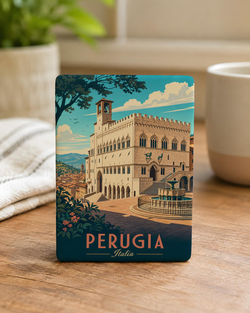 Palazzo dei Priori Perugia Fridge Magnet, Italy Landmark Souvenir Magnet, Perugia Umbria Travel Gift, Historic Building Magnet