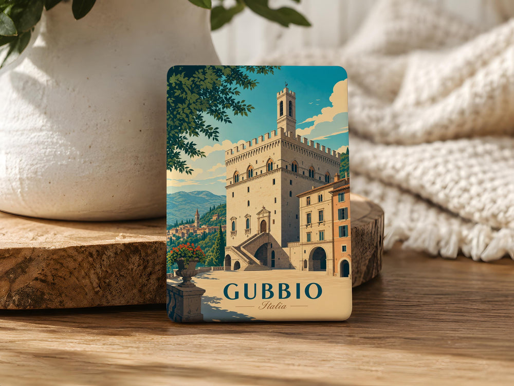 Palazzo Ducale Gubbio Fridge Magnet, Italian Palace Landmark Souvenir Magnet, Gubbio Italy Travel Keepsake Magnet