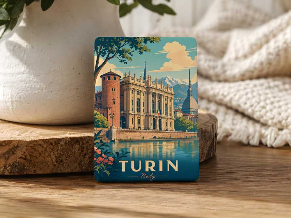 Palazzo Madama Turin Fridge Magnet, Italy Landmark Souvenir, Turin Travel Keepsake Magnet, Historic Palace Magnet
