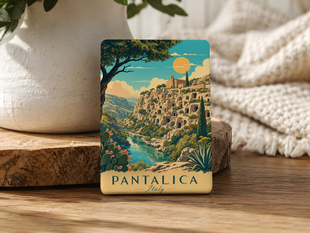 Pantalica Italy Fridge Magnet, Sicily UNESCO Necropolis Landmark Souvenir, Pantalica Caves Travel Keepsake Magnet