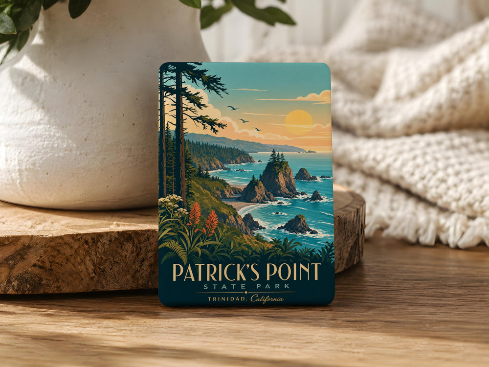Patricks Point State Park Fridge Magnet, California Coast Nature Souvenir, Humboldt County Redwood Forest Travel Keepsake