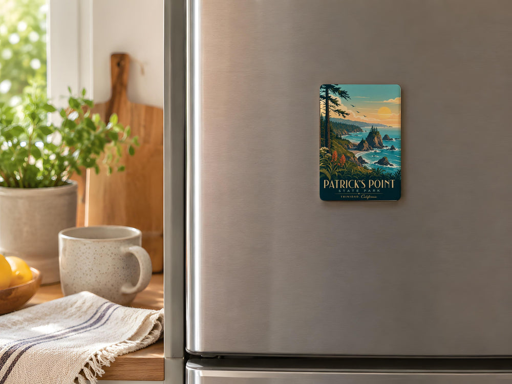 Patricks Point State Park Fridge Magnet, California Coast Nature Souvenir, Humboldt County Redwood Forest Travel Keepsake