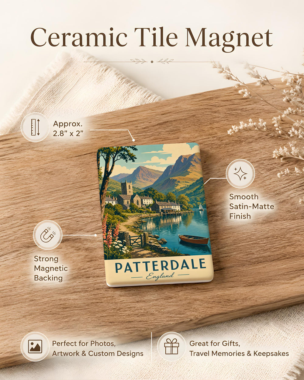 Patterdale England Fridge Magnet, Lake District Village Souvenir Magnet, Patterdale Travel Keepsake Magnet