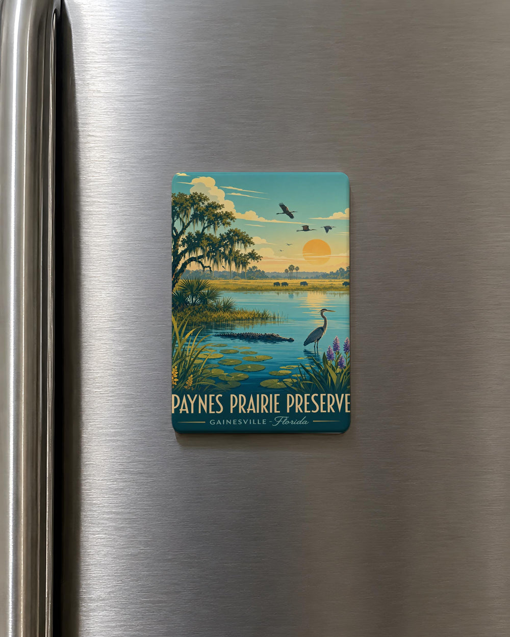 Paynes Prairie Preserve Fridge Magnet, Florida Nature Preserve Souvenir, Wildlife and Wetlands Gift
