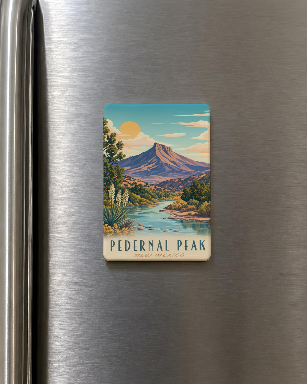 Pedernal Peak Fridge Magnet, New Mexico Mountain Souvenir, Southwest Landmark Refrigerator Magnet, Hiking Travel Keepsake