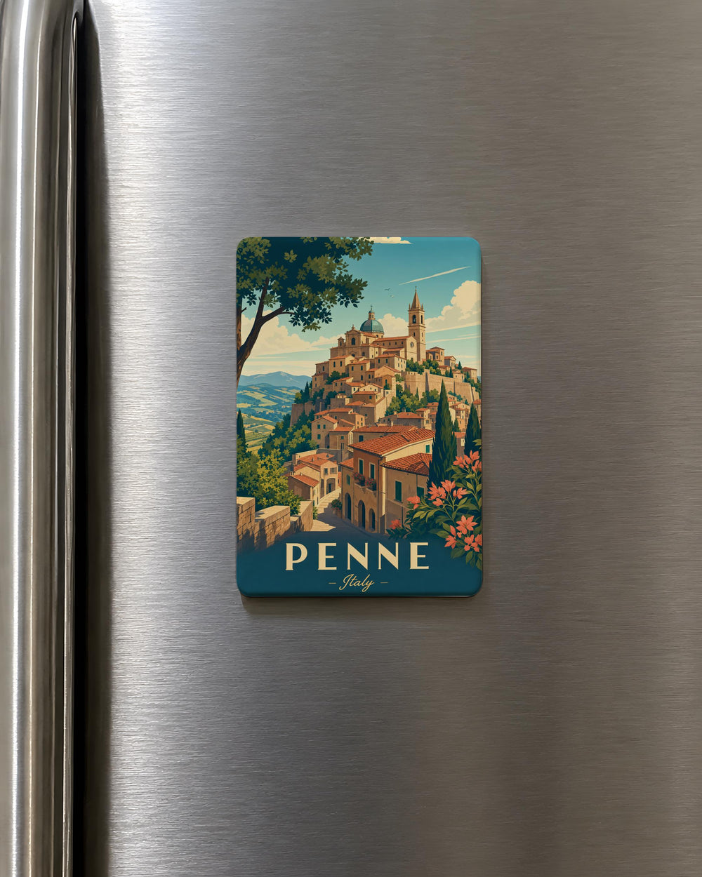 Penne Italy Fridge Magnet, Penne Town Souvenir Magnet, Italy Travel Keepsake, Abruzzo Village Magnet, Italian Landmark Magnet