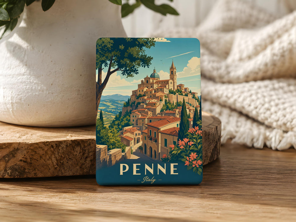 Penne Italy Fridge Magnet, Penne Town Souvenir Magnet, Italy Travel Keepsake, Abruzzo Village Magnet, Italian Landmark Magnet