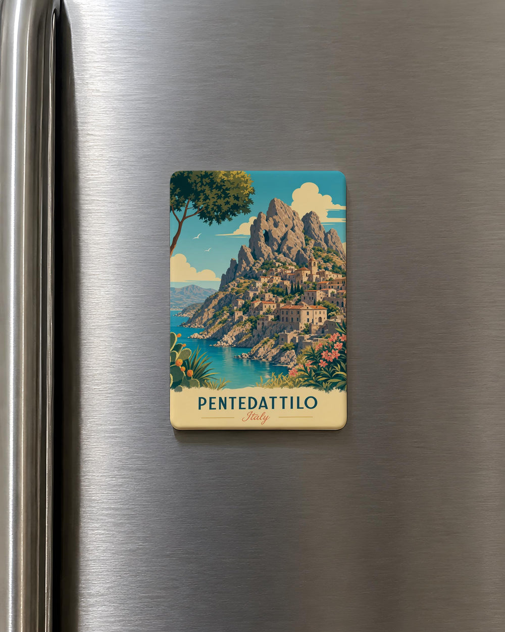 Pentedattilo Italy Fridge Magnet, Pentedattilo Village Souvenir Magnet, Calabria Travel Keepsake, Italian Town Landmark Magnet