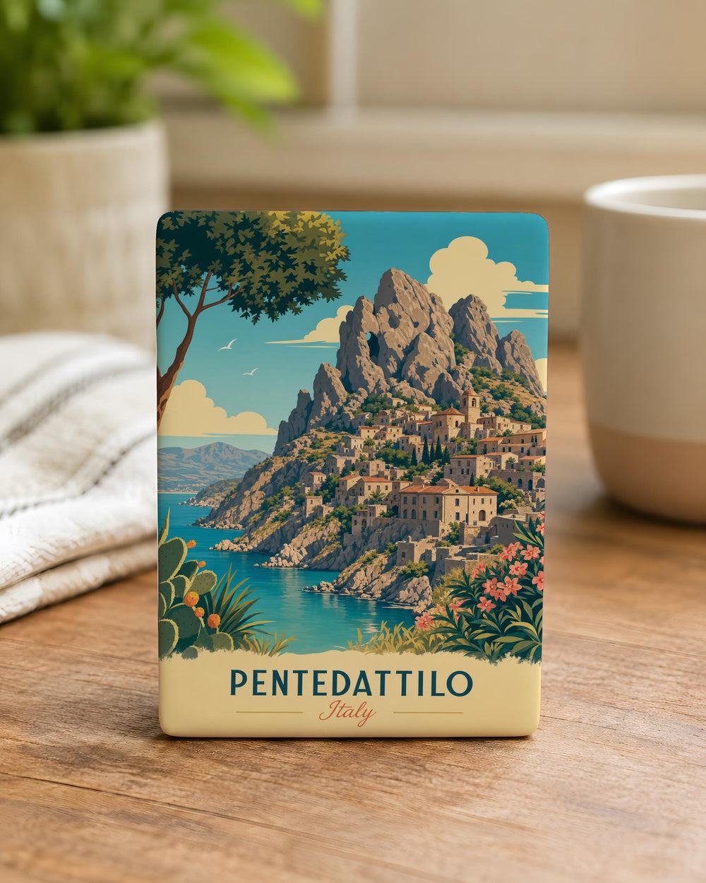 Pentedattilo Italy Fridge Magnet, Pentedattilo Village Souvenir Magnet, Calabria Travel Keepsake, Italian Town Landmark Magnet