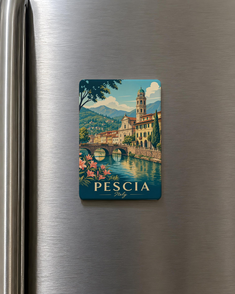 Pescia Italy Fridge Magnet, Pescia Tuscany Travel Souvenir Magnet, Italian Town Landmark Keepsake Magnet, Italy Vacation Gift