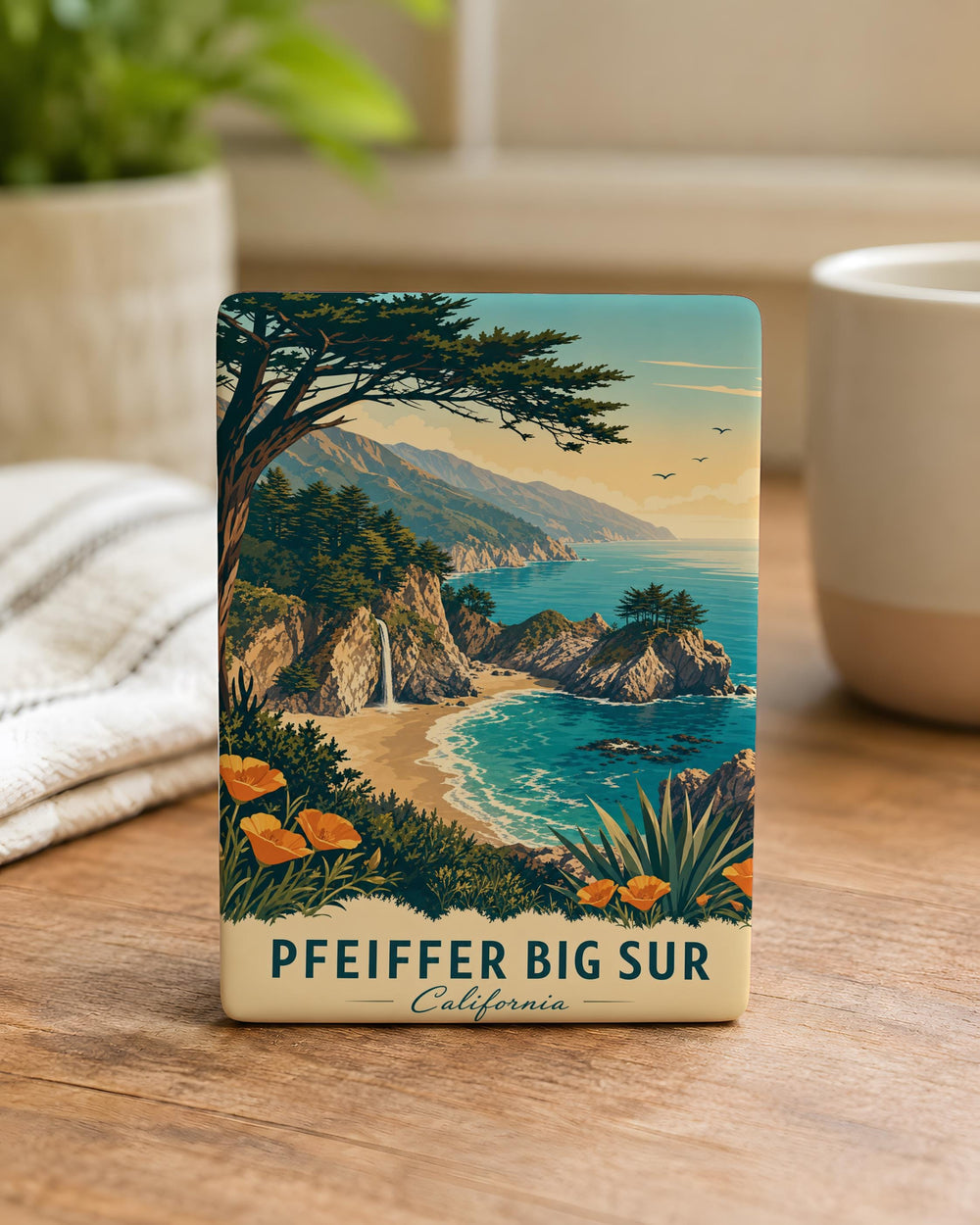 Pfeiffer Big Sur California Coastline Fridge Magnet, Big Sur Scenic Coastal Landmark Souvenir Magnet