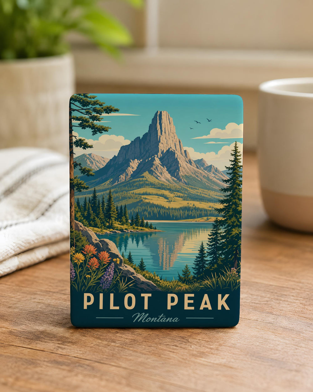 Pilot Peak Montana Fridge Magnet, Pilot Peak Mountain Souvenir Magnet, Montana Travel Gift, Outdoor Adventure Keepsake