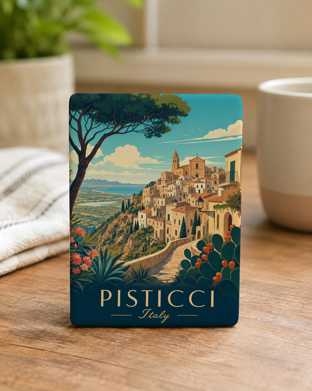 Pisticci Italy Fridge Magnet, Pisticci Travel Souvenir Magnet, Basilicata Italy Landmark Magnet, Italian Town Keepsake Magnet
