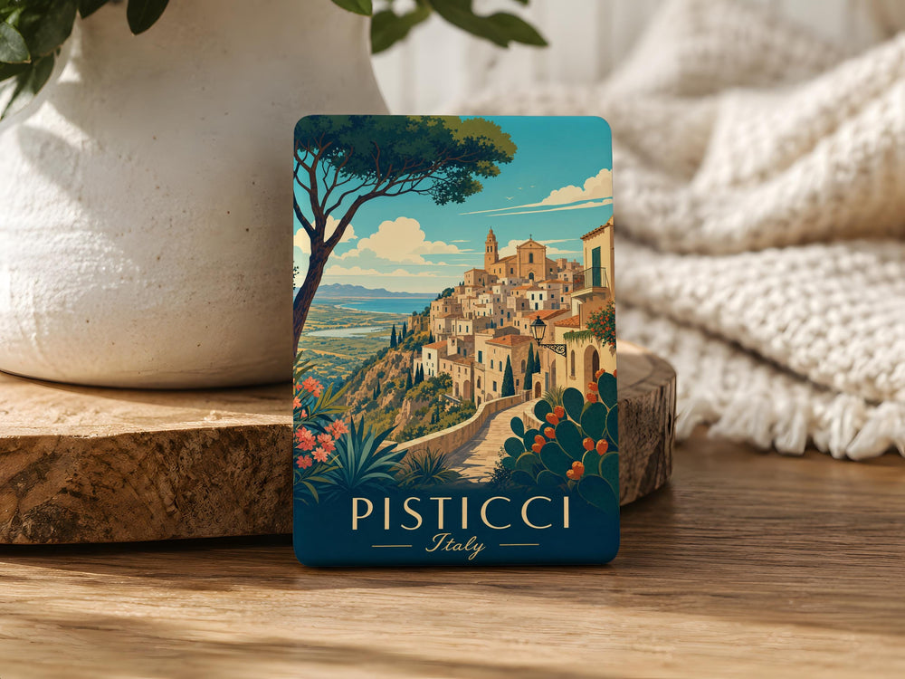 Pisticci Italy Fridge Magnet, Pisticci Travel Souvenir Magnet, Basilicata Italy Landmark Magnet, Italian Town Keepsake Magnet
