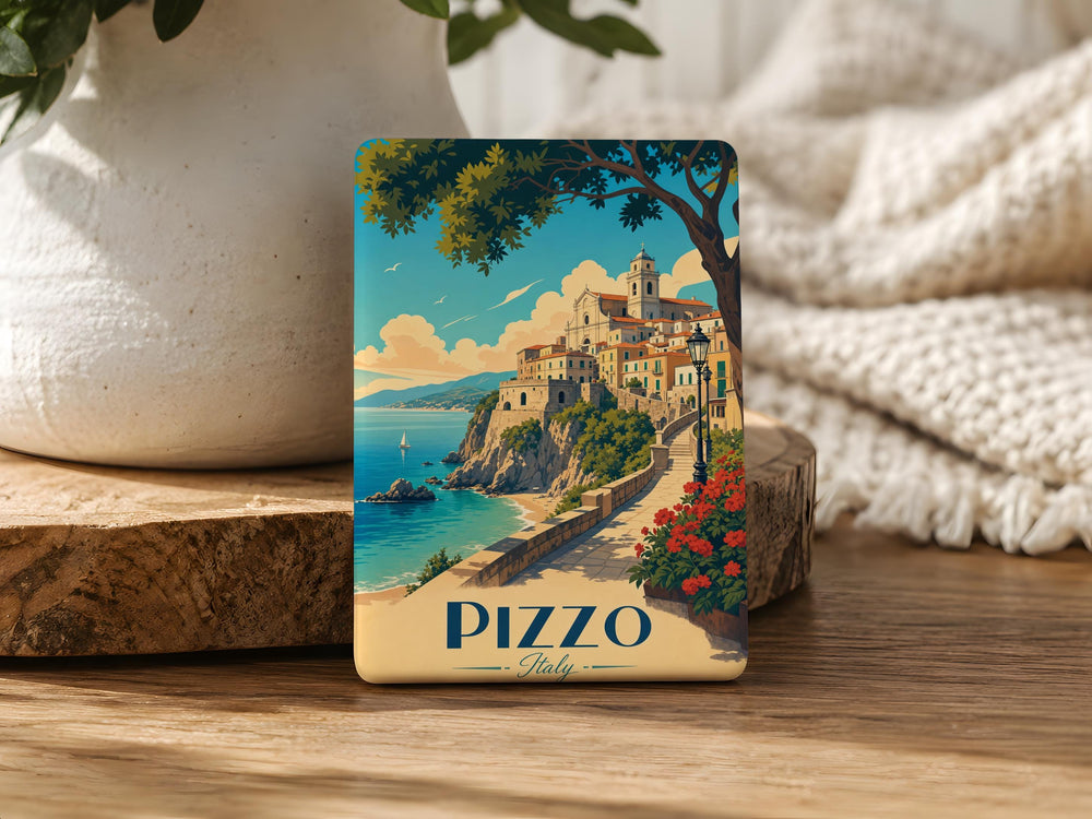 Pizzo Italy Fridge Magnet, Pizzo Calabria Travel Souvenir, Italian Coastal Town Landmark Magnet, Italy Vacation Keepsake Magnet