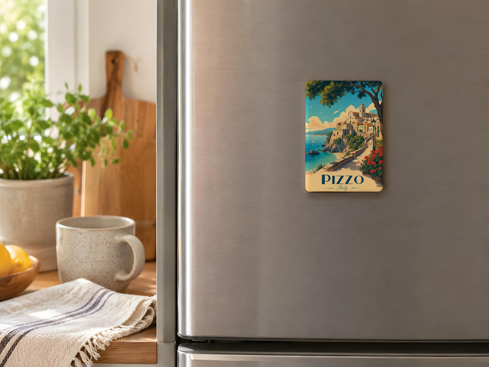 Pizzo Italy Fridge Magnet, Pizzo Calabria Travel Souvenir, Italian Coastal Town Landmark Magnet, Italy Vacation Keepsake Magnet