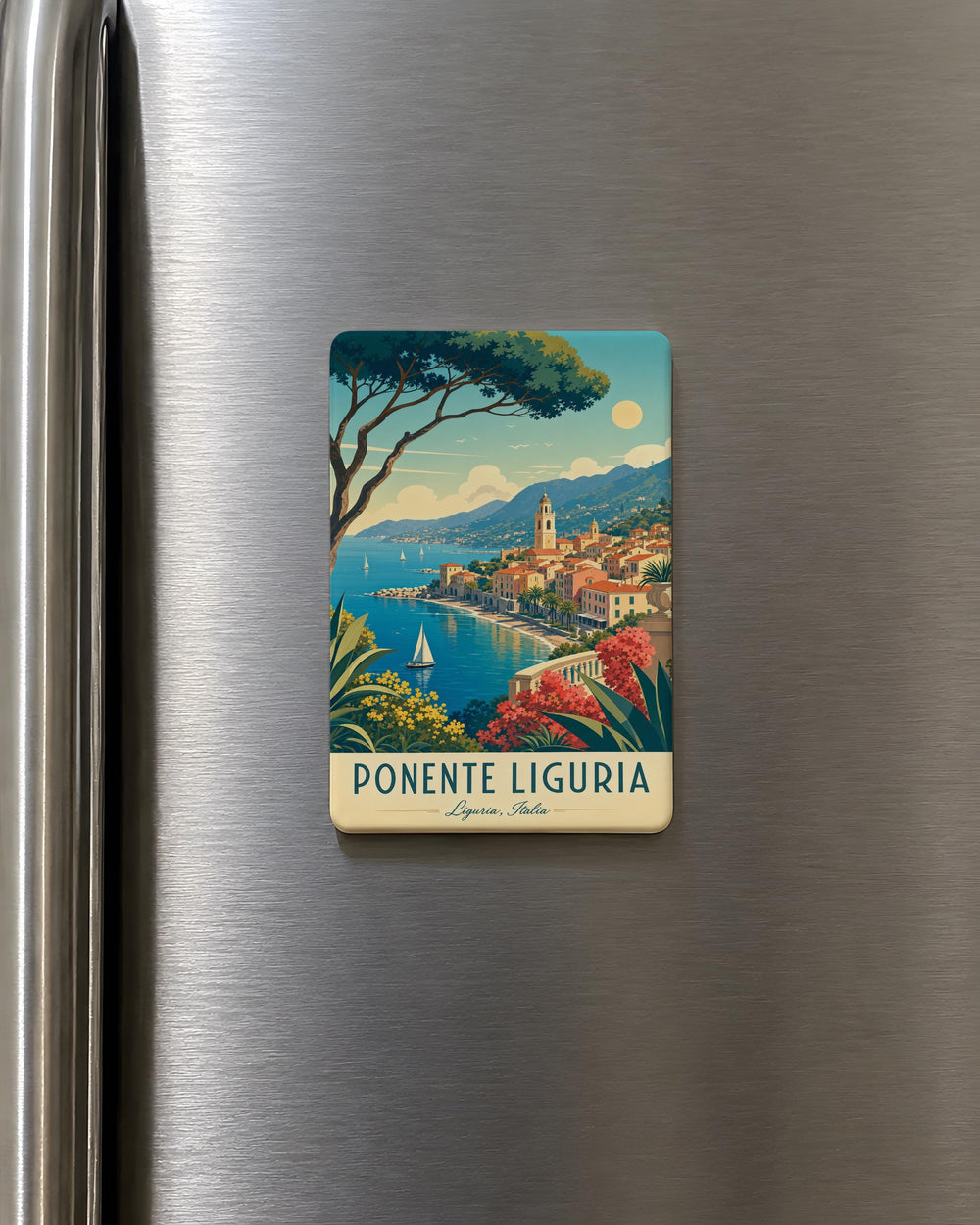 Ponente Liguria Italy Fridge Magnet, Italian Riviera Coastal Travel Souvenir Magnet, Liguria Region Keepsake Magnet
