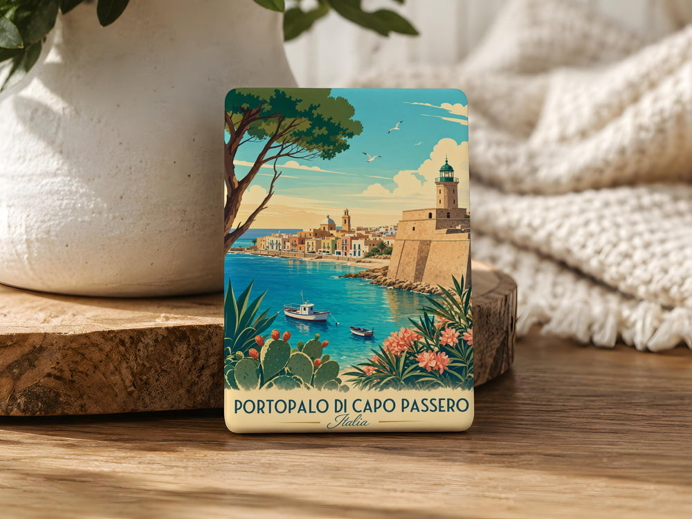 Portopalo di Capo Passero Sicily Fridge Magnet, Italian Coastal Town Souvenir Magnet, Portopalo Travel Keepsake Magnet