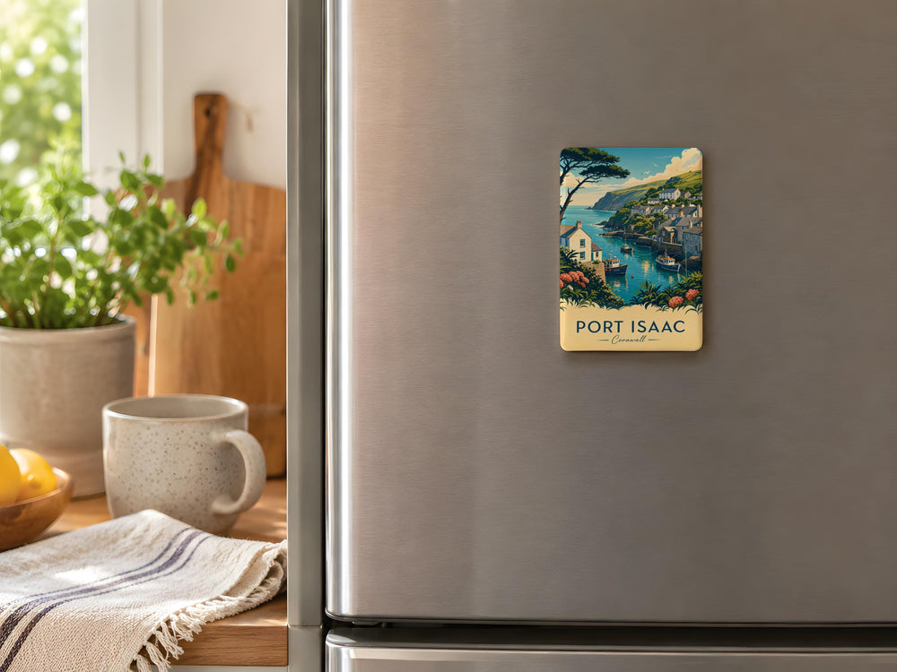 Port Isaac Cornwall Fridge Magnet, Port Isaac Village Souvenir Magnet, UK Coastal Town Travel Keepsake Magnet