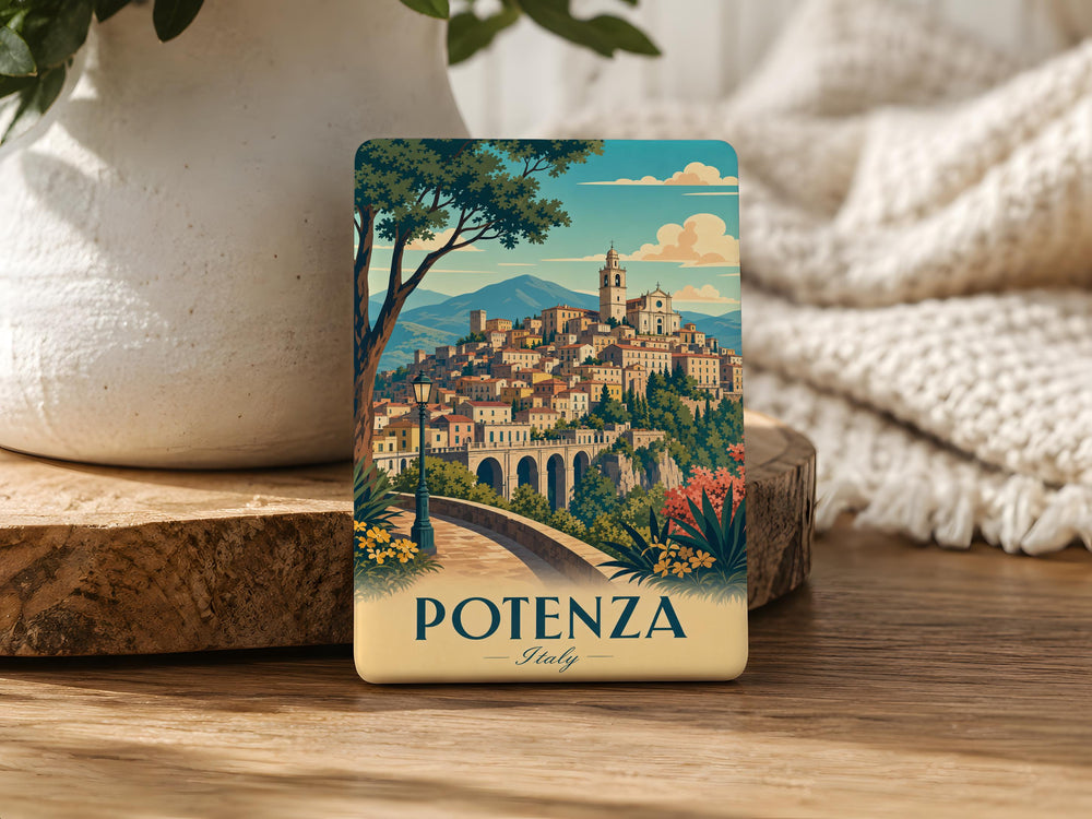 Potenza Italy Fridge Magnet, Potenza Basilicata Souvenir Magnet, Italy Travel Gift, Italian City Keepsake Magnet