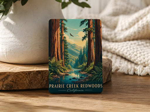 Prairie Creek Redwoods Fridge Magnet, California Redwood Forest Souvenir, National & State Parks Travel Keepsake Magnet