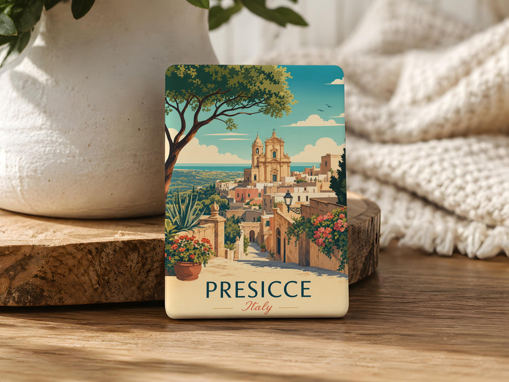 Presicce Italy Fridge Magnet, Presicce Salento Souvenir Magnet, Puglia Travel Keepsake, Italian Town Landmark Magnet