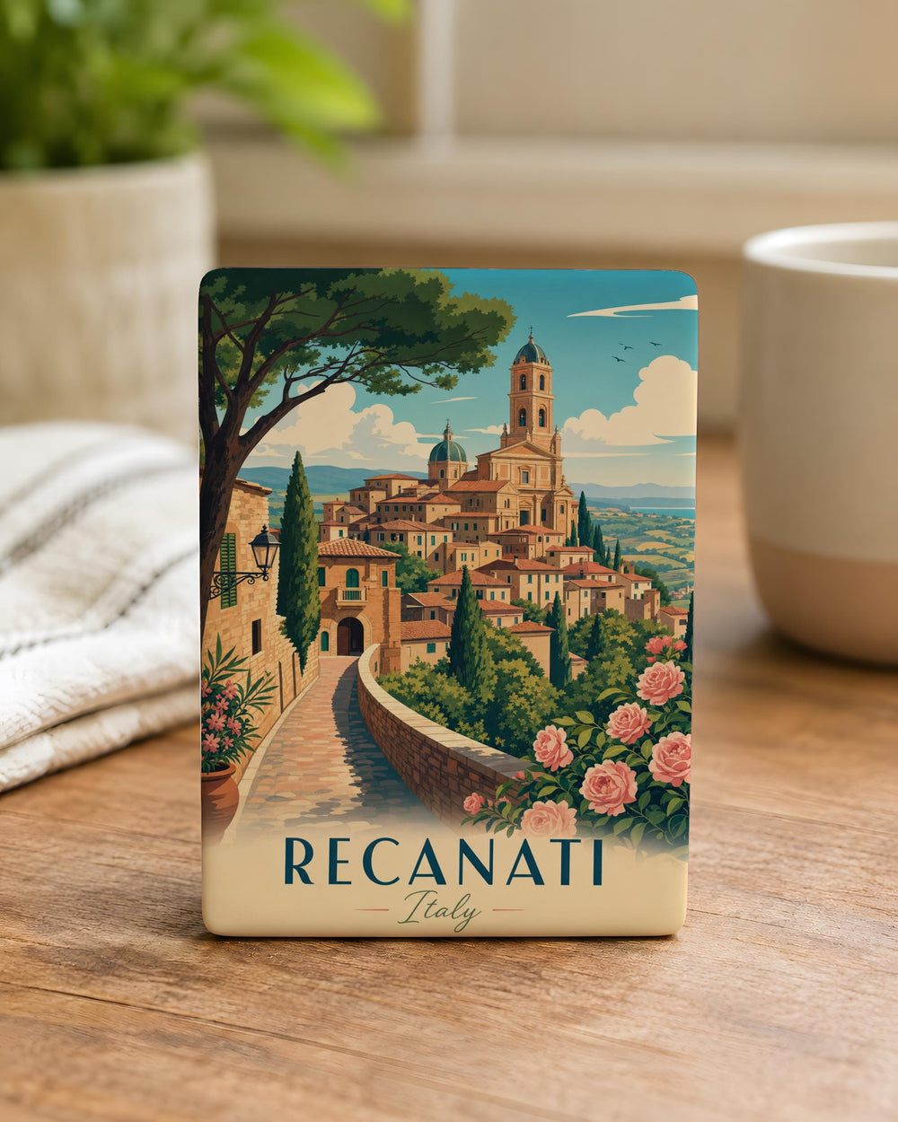 Recanati Italy Fridge Magnet, Recanati Souvenir Magnet, Italy Travel Gift, Italian Town Keepsake, Marche Italy Magnet