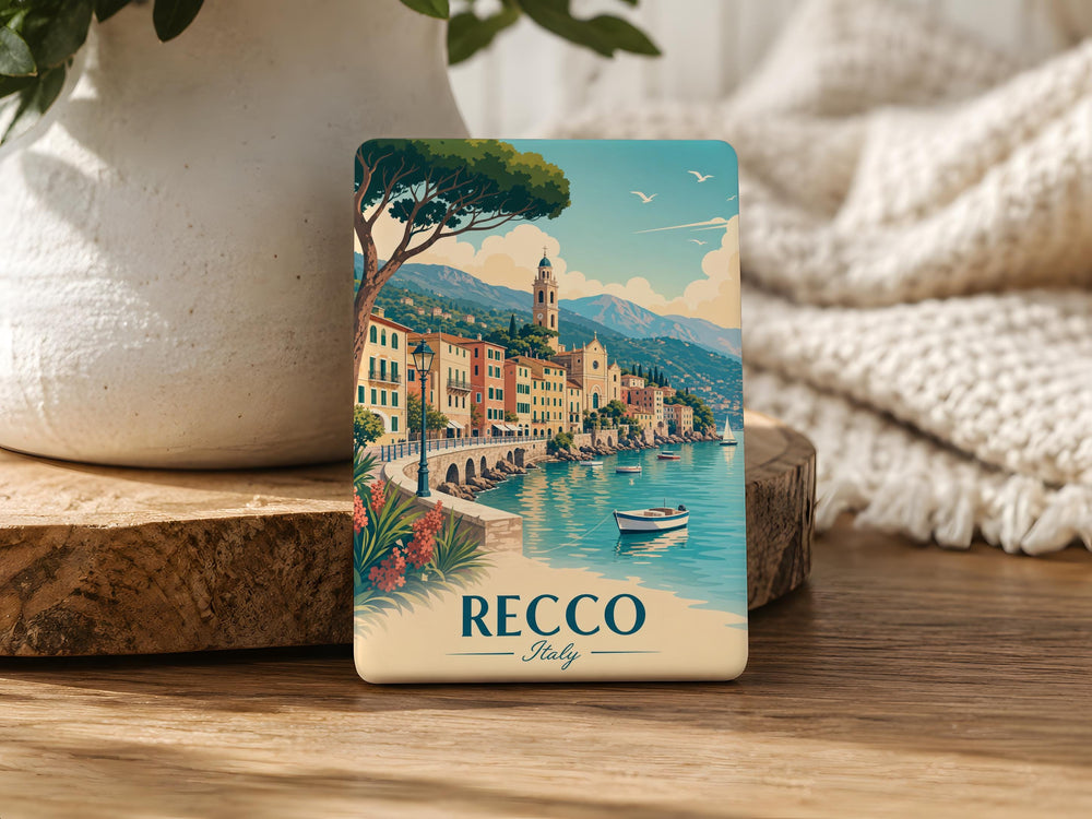 Recco Italy Fridge Magnet, Recco Travel Souvenir Magnet, Italian Riviera Liguria Destination Magnet, Italy Vacation Keepsake Magnet