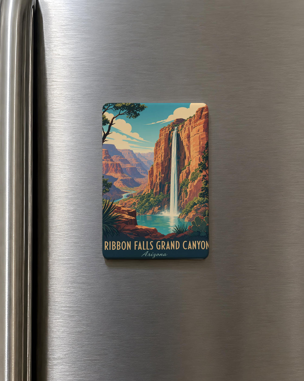 Ribbon Falls Grand Canyon Fridge Magnet, Arizona Waterfall Canyon Landscape Souvenir Magnet, National Park Travel Gift