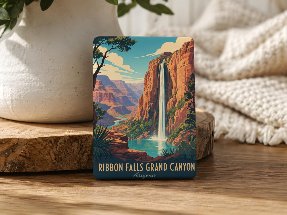 Ribbon Falls Grand Canyon Fridge Magnet, Arizona Waterfall Canyon Landscape Souvenir Magnet, National Park Travel Gift