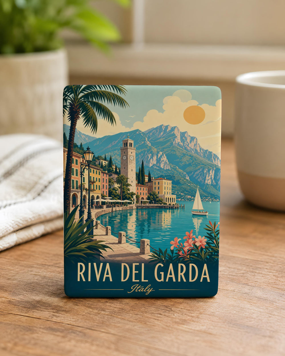 Riva del Garda Town Fridge Magnet, Lake Garda Italy Souvenir, Northern Italy Travel Keepsake, Italian Lakeside Town Magnet