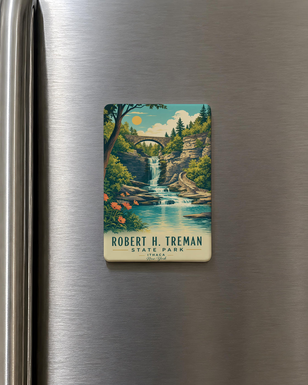 Robert H. Treman State Park Fridge Magnet, Ithaca New York Park Souvenir, Finger Lakes Travel Keepsake Magnet