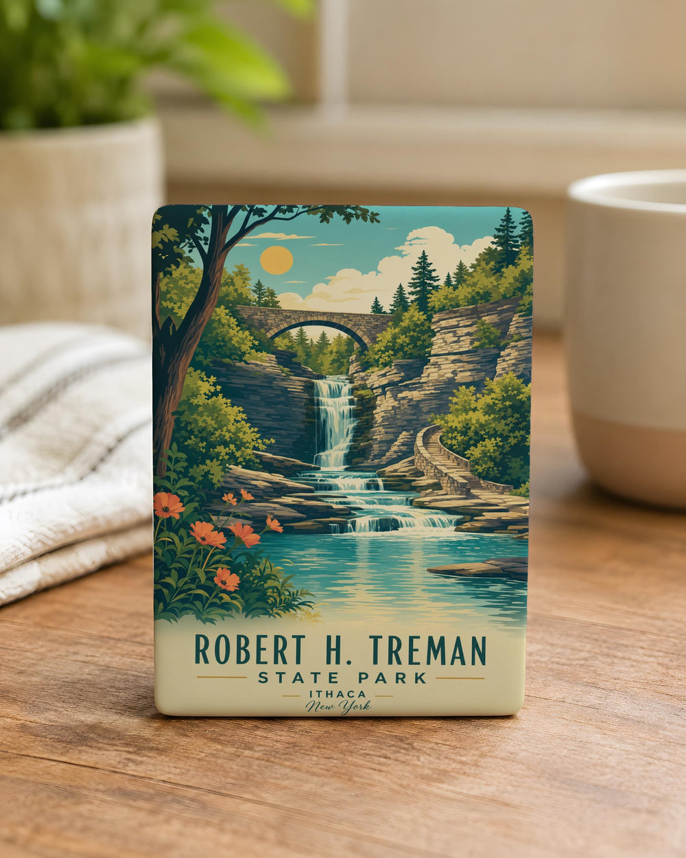 Robert H. Treman State Park Fridge Magnet, Ithaca New York Park Souvenir, Finger Lakes Travel Keepsake Magnet