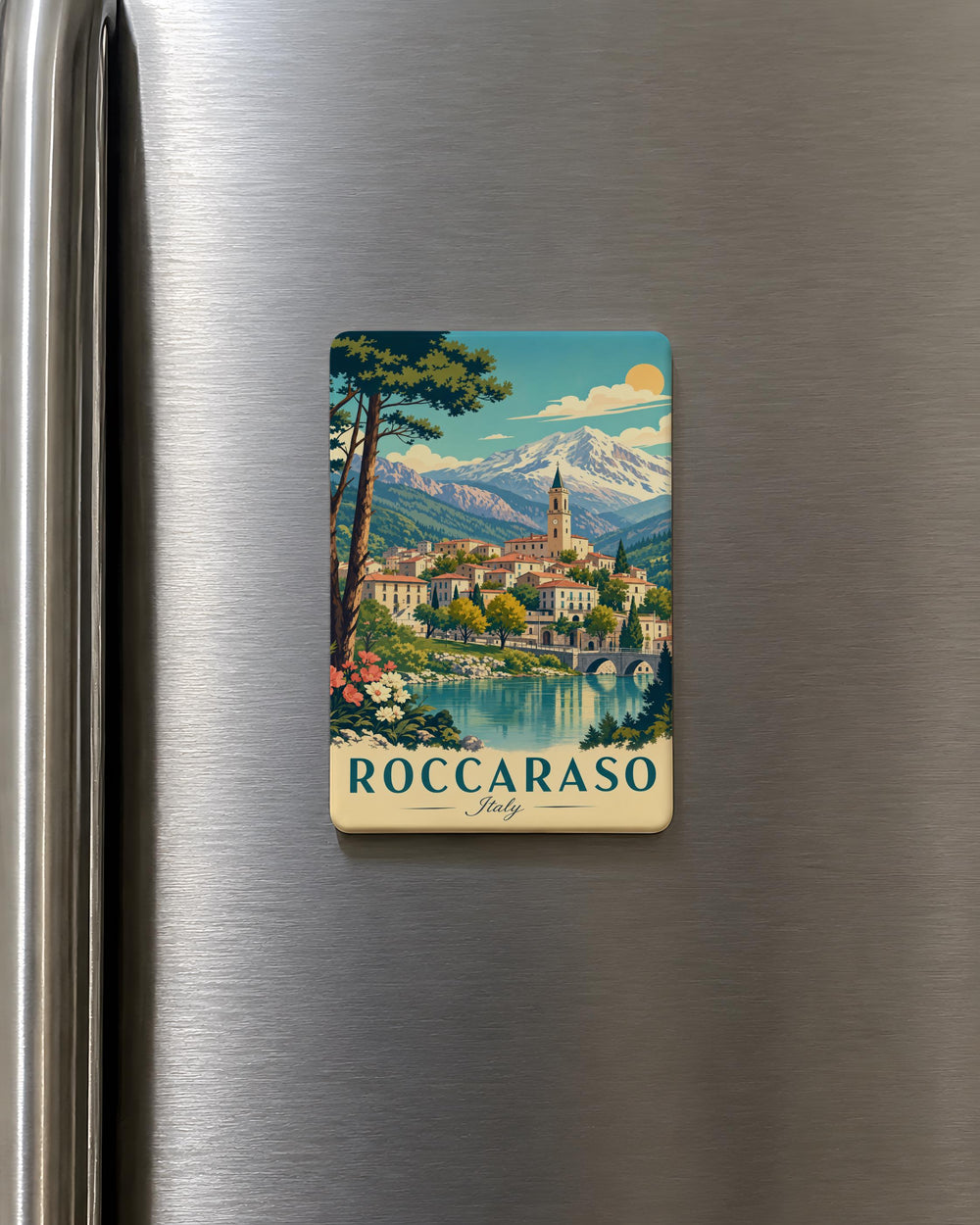 Roccaraso Italy Fridge Magnet, Abruzzo Mountain Town Souvenir Magnet, Italian Travel Keepsake, Roccaraso Vacation Gift
