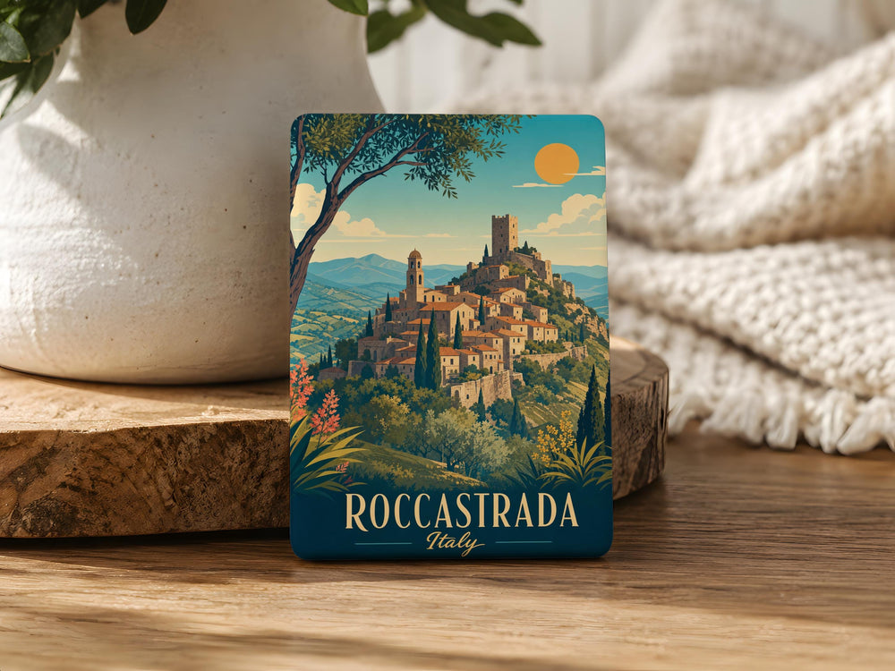 Roccastrada Italy Fridge Magnet, Roccastrada Souvenir Magnet, Tuscany Travel Keepsake, Italian Town Landmark Magnet