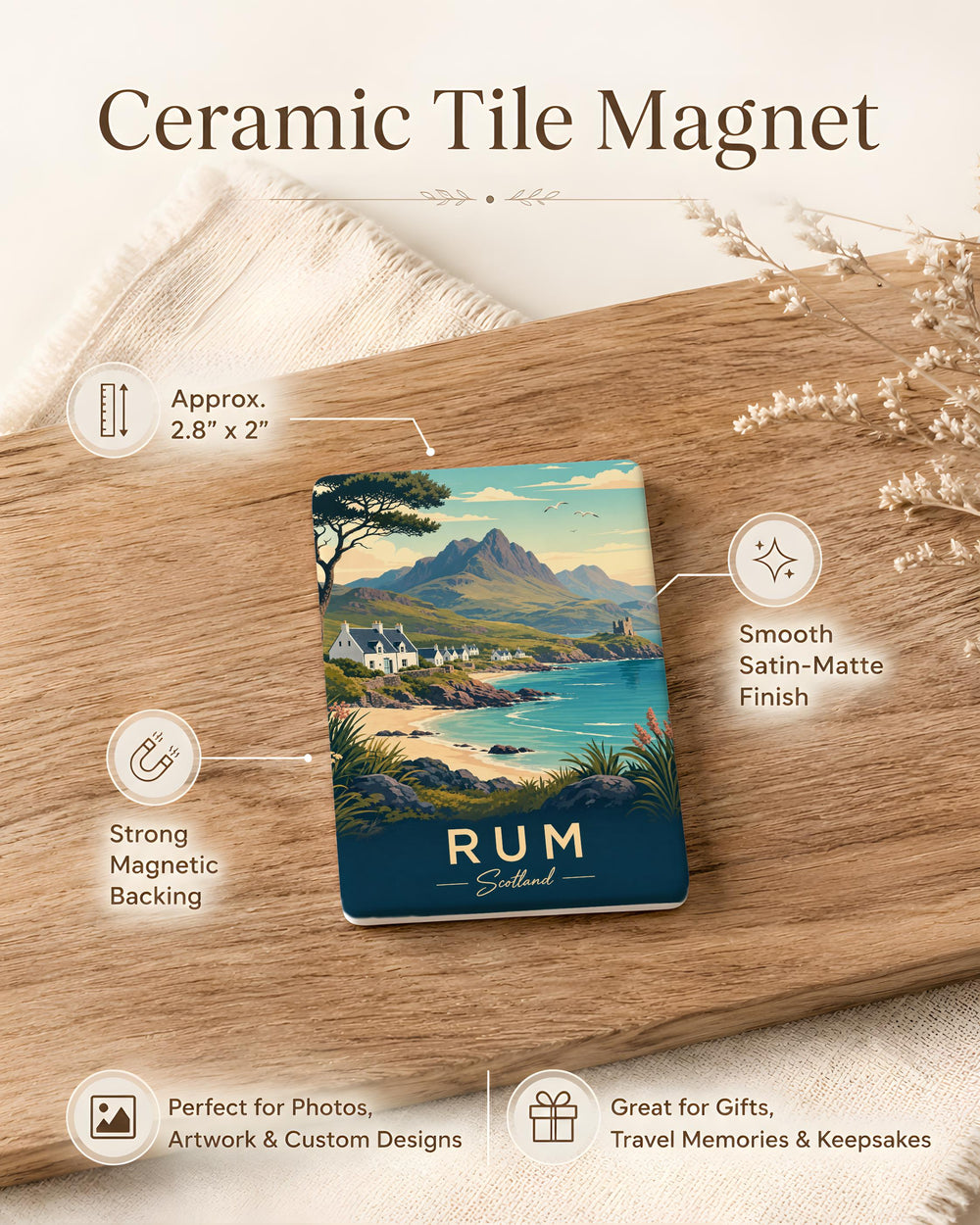 Rum Scotland Fridge Magnet, Scottish Rum Souvenir Magnet, Scotland Travel Keepsake Refrigerator Magnet